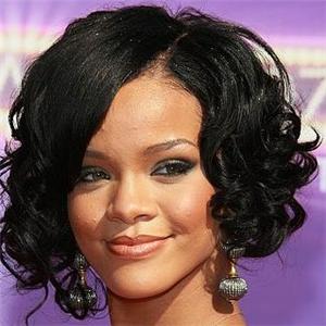 Celebrity Short Curly Hair Styles Rihanna