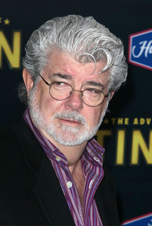 George Lucas at the premiere of Tintin