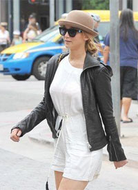 Jennifer Lawrence seen walking in West Hollywood. Los Angeles, California