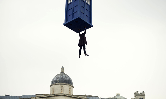 Doctor Who in mid air