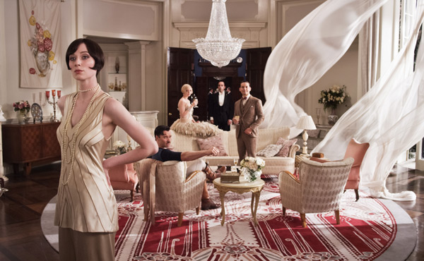 A grand scene on the set of The Great Gatsby