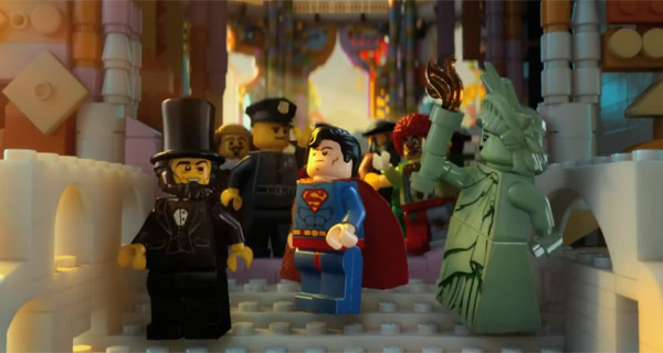 Superman and fellow characters in The Lego Movie