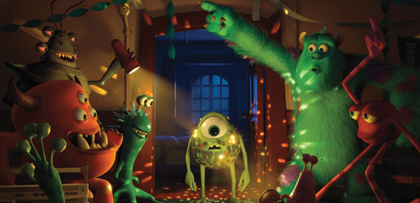Monsters University Sulley, Mike as a glitter ball and friends