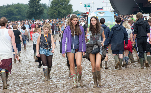 The start of the mud at Leeds Festival 2013
