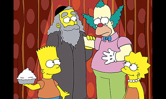 Rabbi Krustofski with Krusty, Bart & Lisa