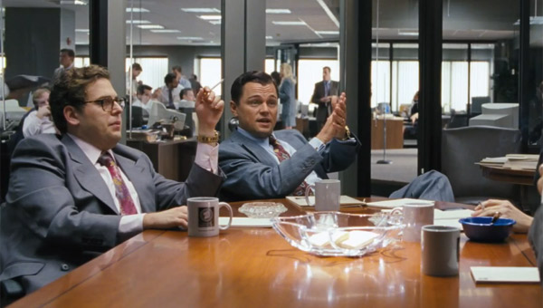 Jonah Hill as Donnie Azoff & Leonardo DiCaprio as Jordan Belfort in The Wolf of Wall Street