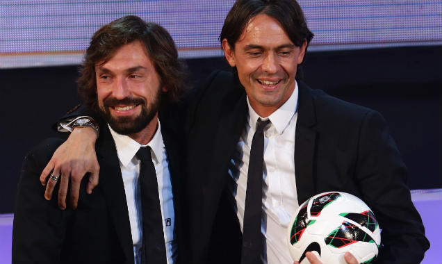 Andrea Pirlo and Pip Inzaghi