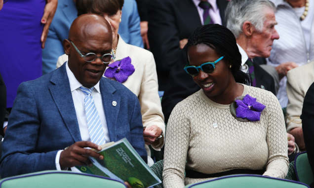 Samuel L Jackson and Sofia David at Wimbledon