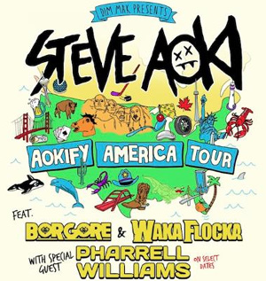 Steve Aoki Announces Aokify America Tour Featuring Borgore And Pharrell Williams On Select Dates