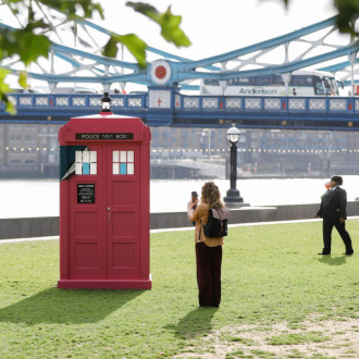 Barbie mania hits London! Hot pink Doctor Who Tardis appears next to Tower Bridge
