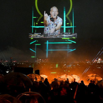 Fatboy Slim performs on world's biggest holographic stage