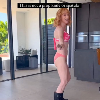 Kathy Griffin pokes fun at Britney Spears’ knife dancing controversy with bikini video: ‘This is not a prop knife or spatula!’