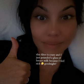 'I just pounded a glass of breast milk': Kourtney Kardashian shocks fans with sickness remedy