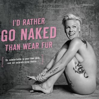 Pink poses nude for PETA on 90-foot Billboard