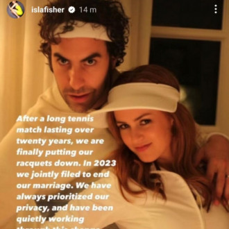 Sacha Baron Cohen and Isla Fisher announce divorce: 'We are putting our racquets down...'