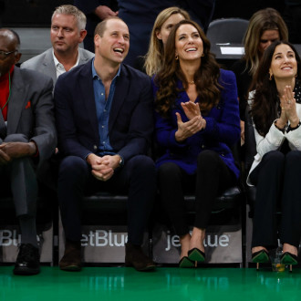 Prince and Princess of Wales cheer on Boston Celtics at basketball game